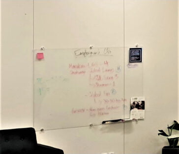 Prowite super clear non magnetic glass whiteboard