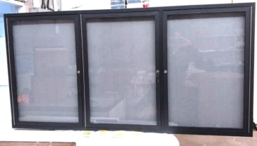 3-door high-quality lockable notice board, offering secure, stylish display for notices with easy access and protection.