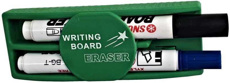 Magnetic Whiteboard Eraser holds Markers