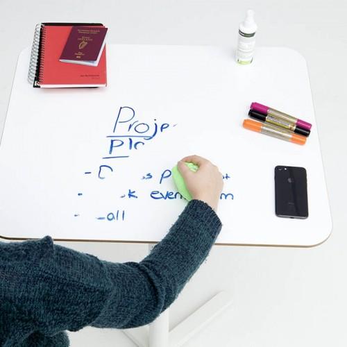 Smart Self Adhesive Whiteboard Film creates writable desk which is being erased using cloth