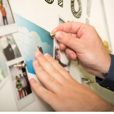 Customer wall created with magnetic plaster