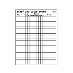 Staff Indicator Board - 20 rows - Glass