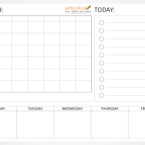 WITAX™ double-sided waterproof Month-Week-Day Plan Whiteboard – 1000x700mm